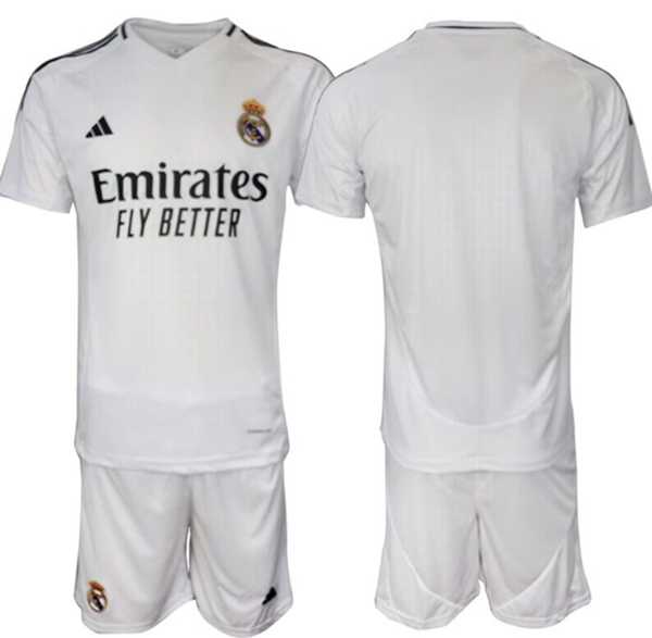 Mens Real Madrid Custom 24-25 White Home Soccer Jersey Suit